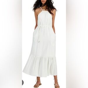 NWT $99 inc Elegant White Halter Maxi Dress